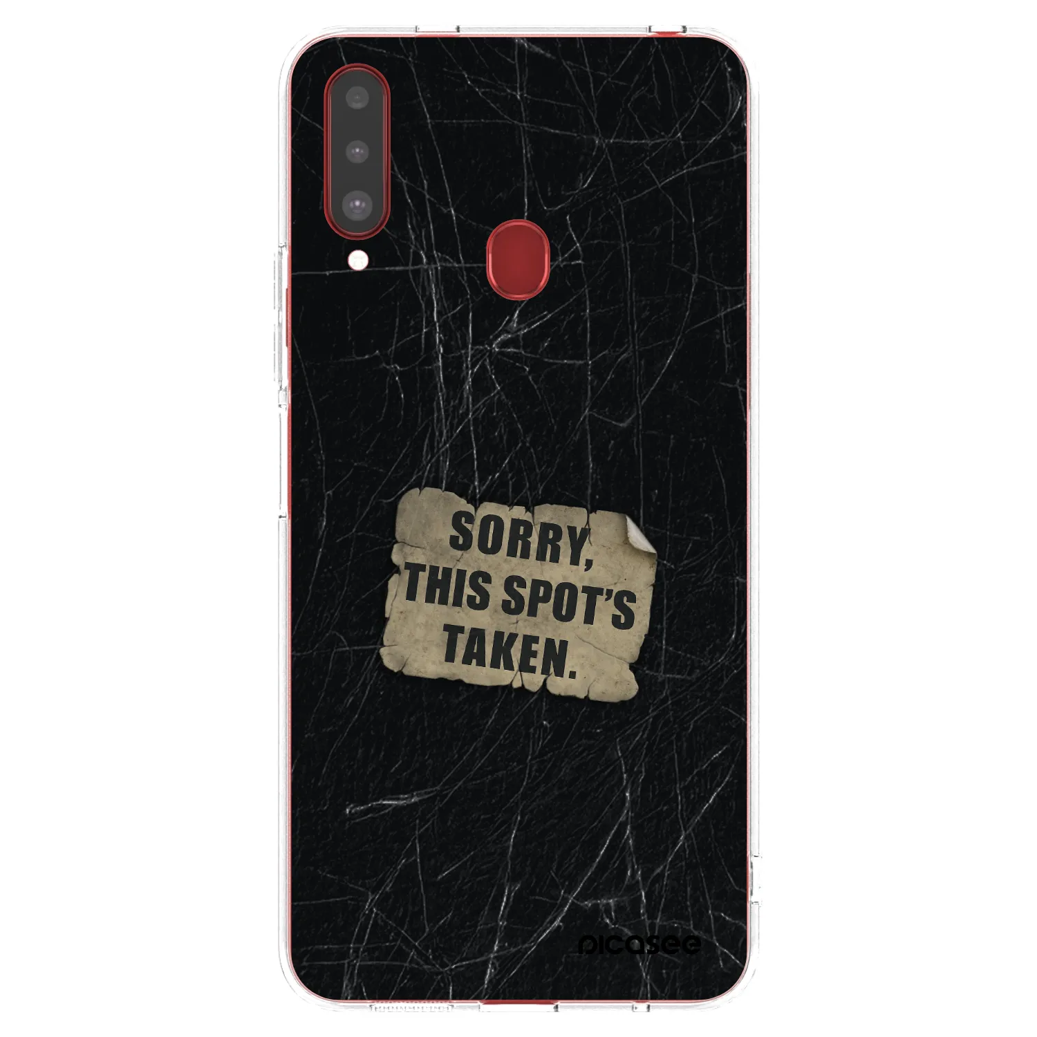 Picasee silikonový průhledný obal pro Samsung Galaxy A20s - SORRY