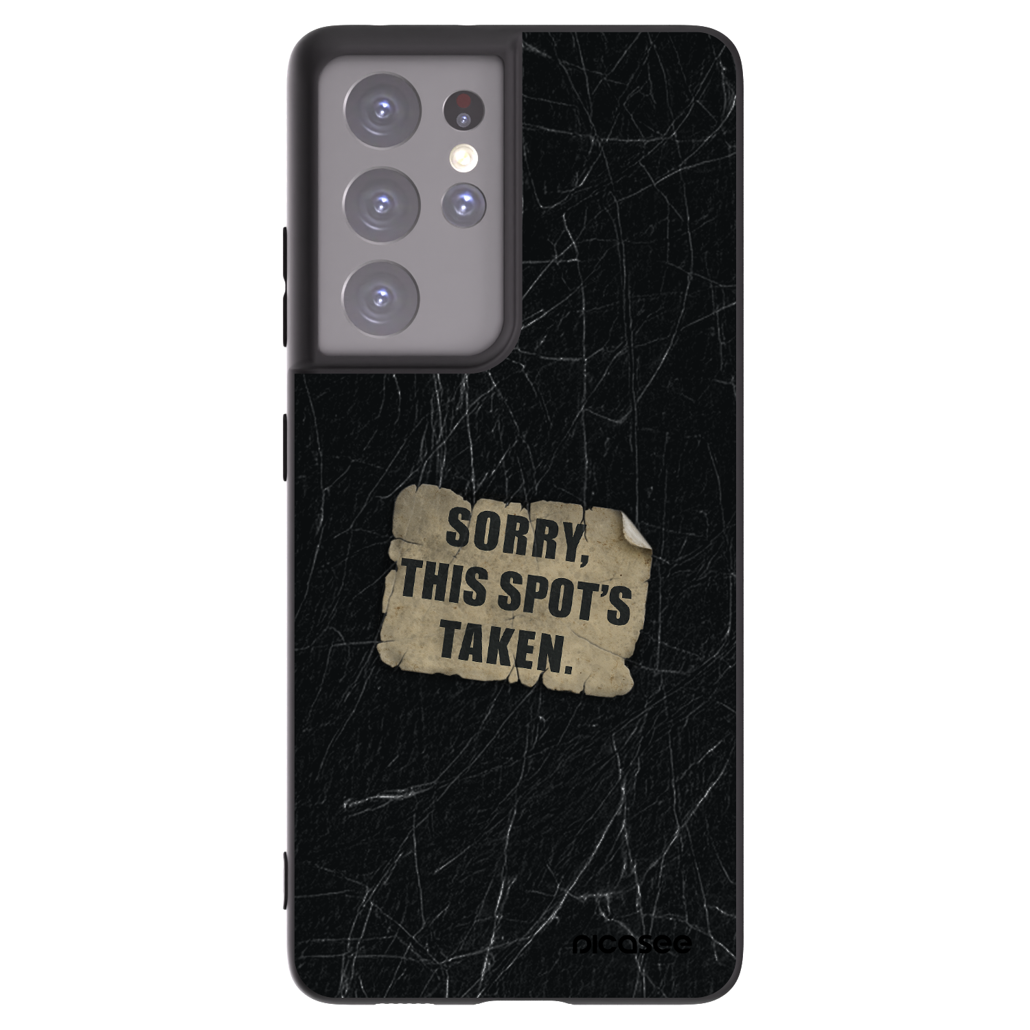 Picasee silikonový černý obal pro Samsung Galaxy S21 Ultra 5G G998B - SORRY