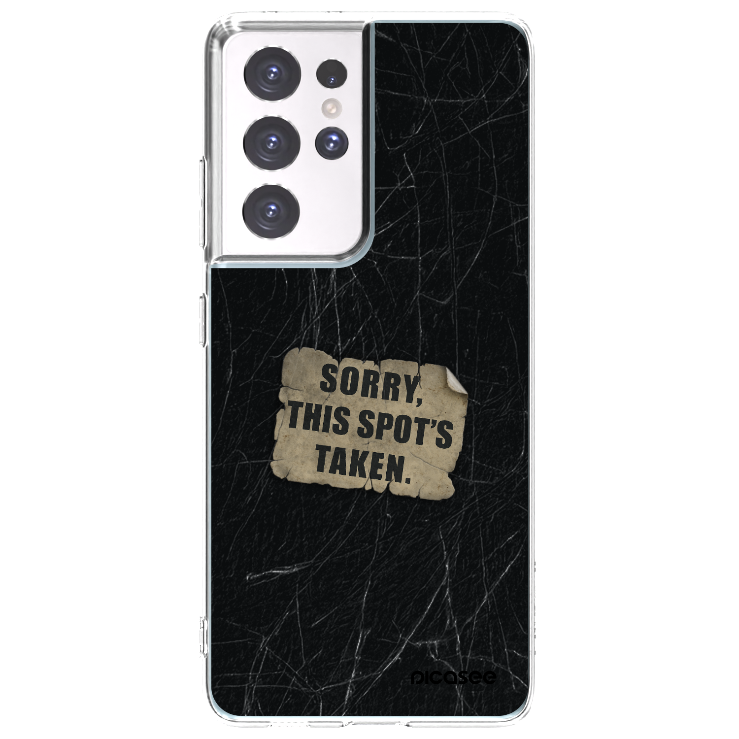 Picasee silikonový průhledný obal pro Samsung Galaxy S21 Ultra 5G G998B - SORRY