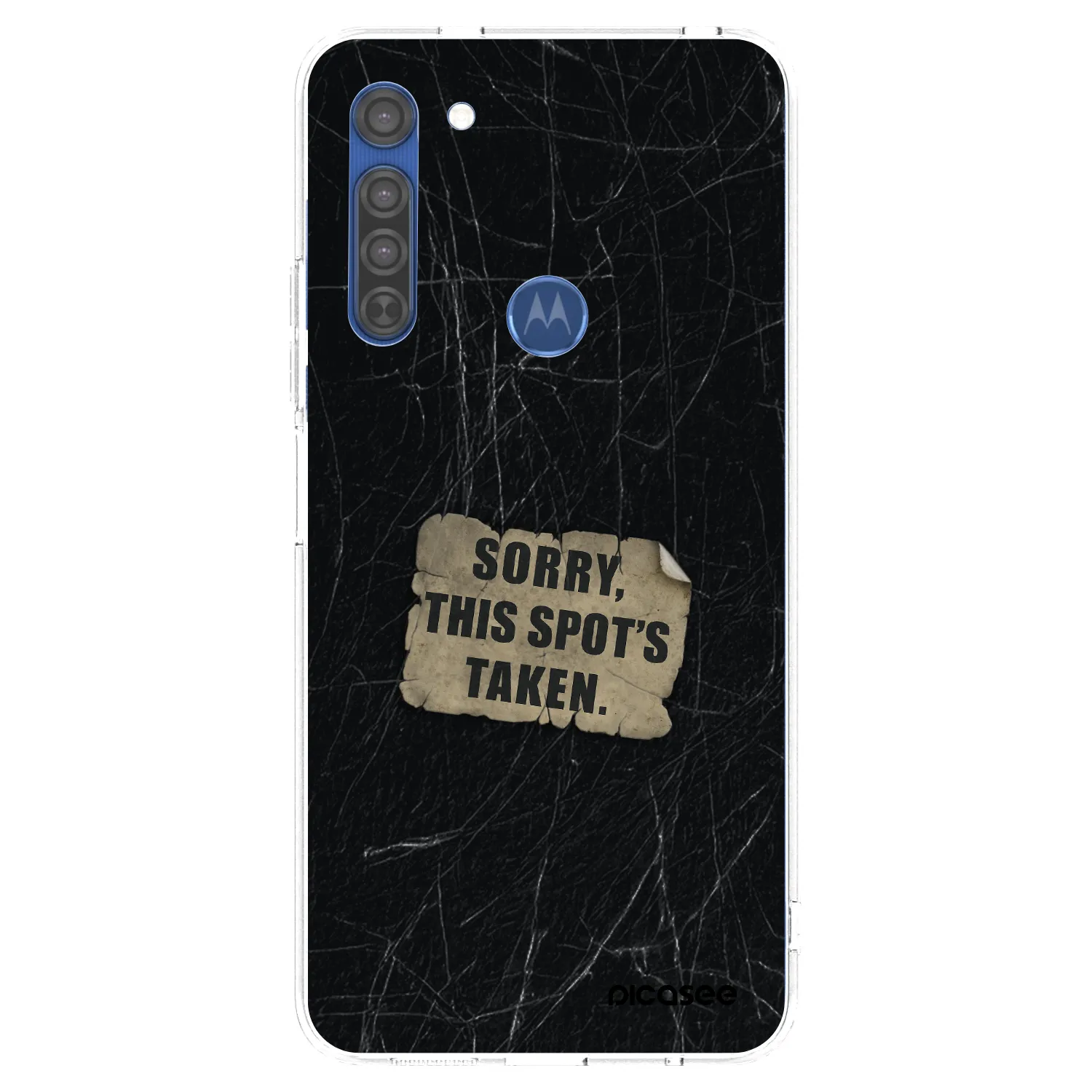 Picasee silikonový průhledný obal pro Motorola Moto G8 - SORRY