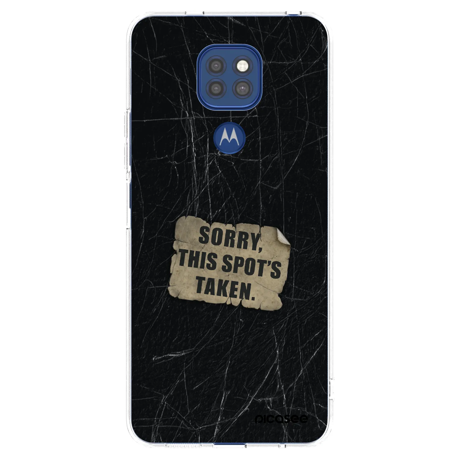 Picasee silikonový průhledný obal pro Motorola Moto G9 Play - SORRY
