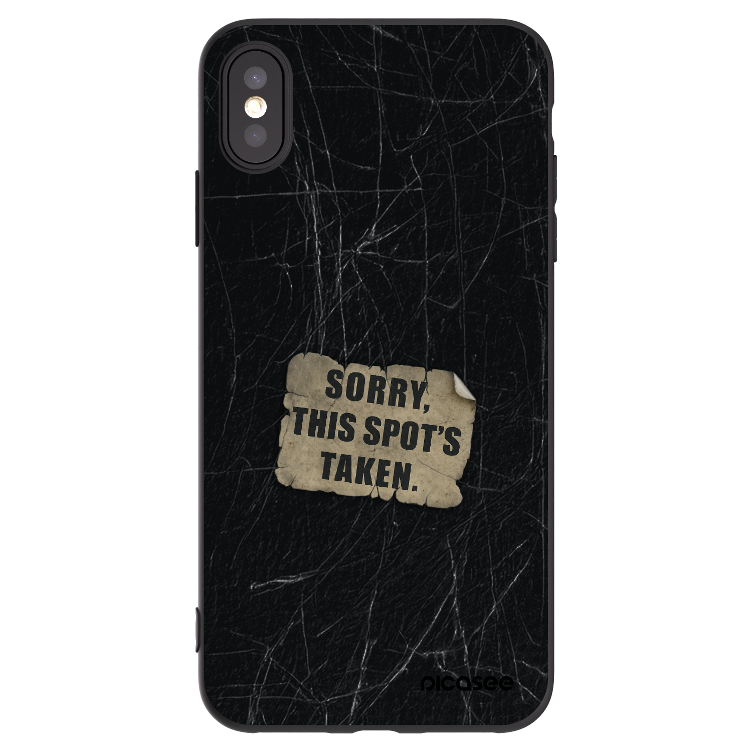 Picasee silikonový černý obal pro Apple iPhone XS Max - SORRY