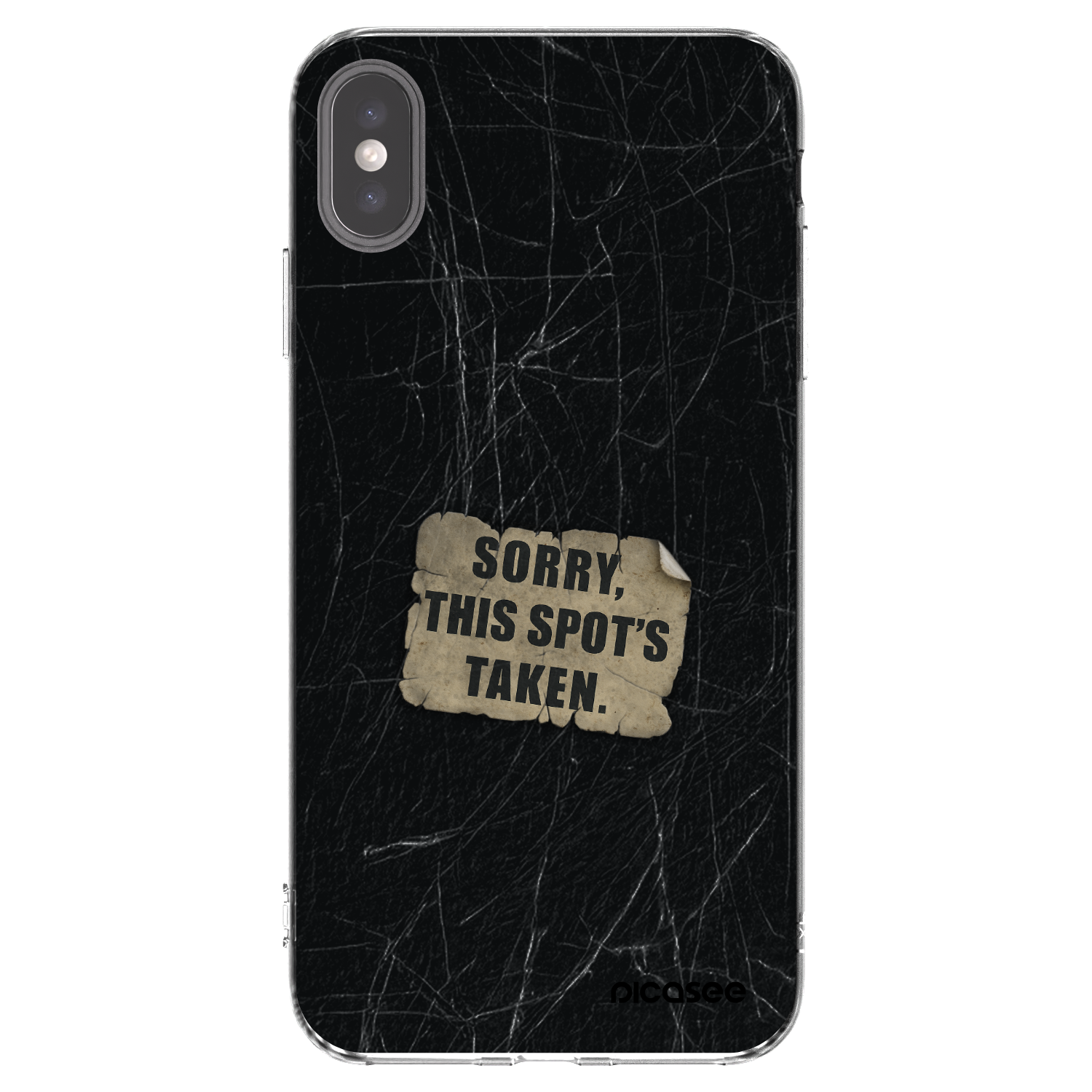 Picasee silikonový průhledný obal pro Apple iPhone XS Max - SORRY