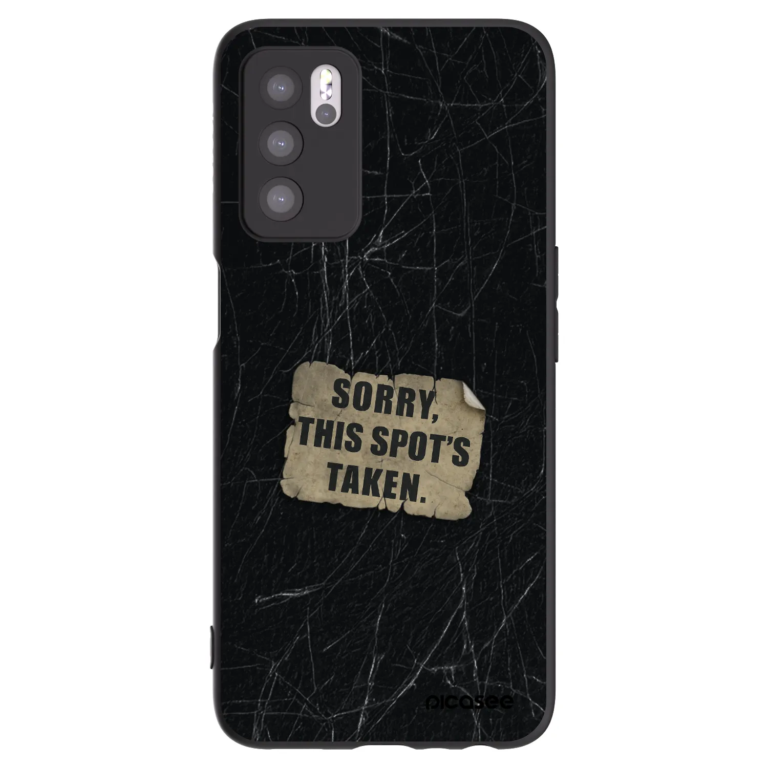 Picasee silikonový černý obal pro OPPO A16s - SORRY