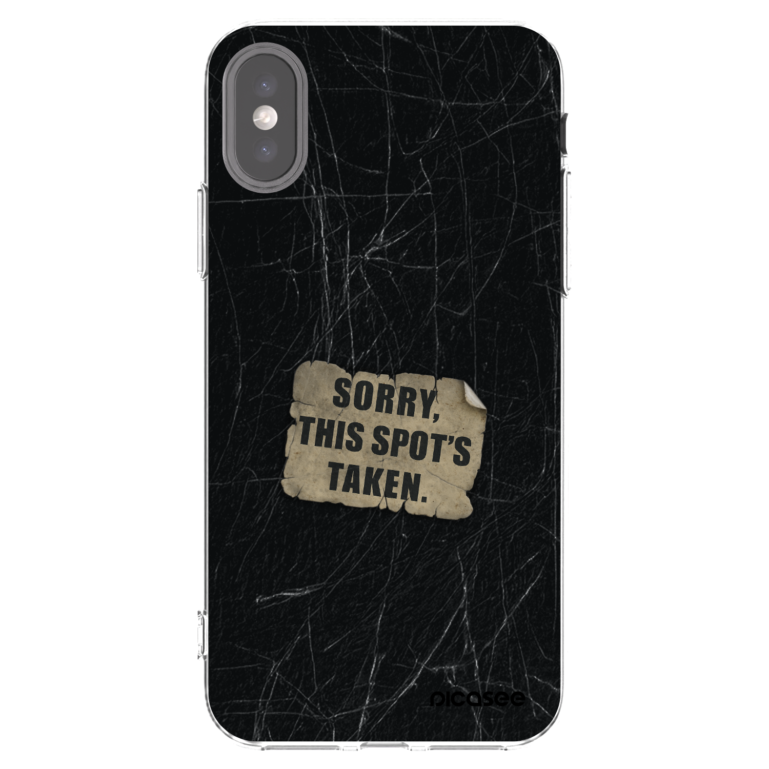 Picasee silikonový průhledný obal pro Apple iPhone X/XS - SORRY