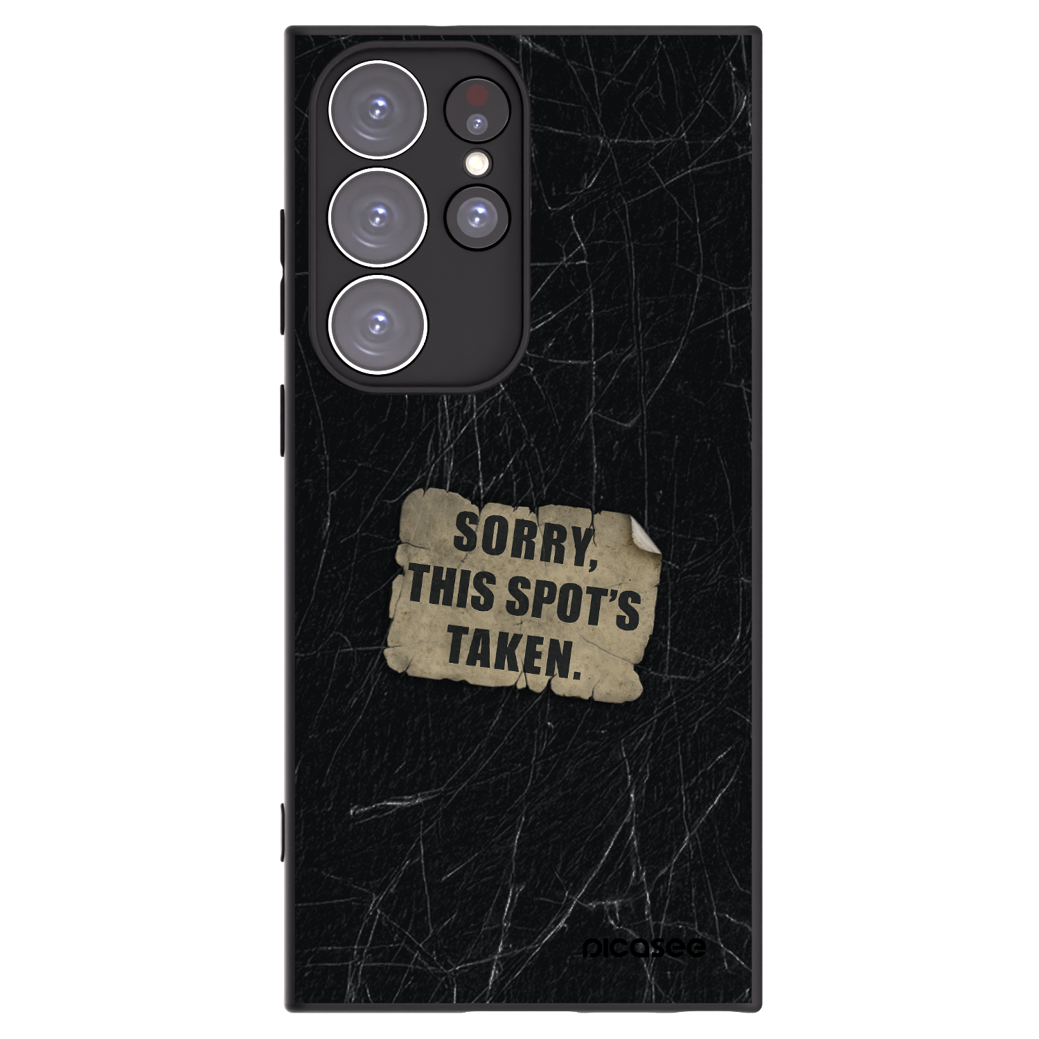Picasee silikonový černý obal pro Samsung Galaxy S23 Ultra 5G - SORRY