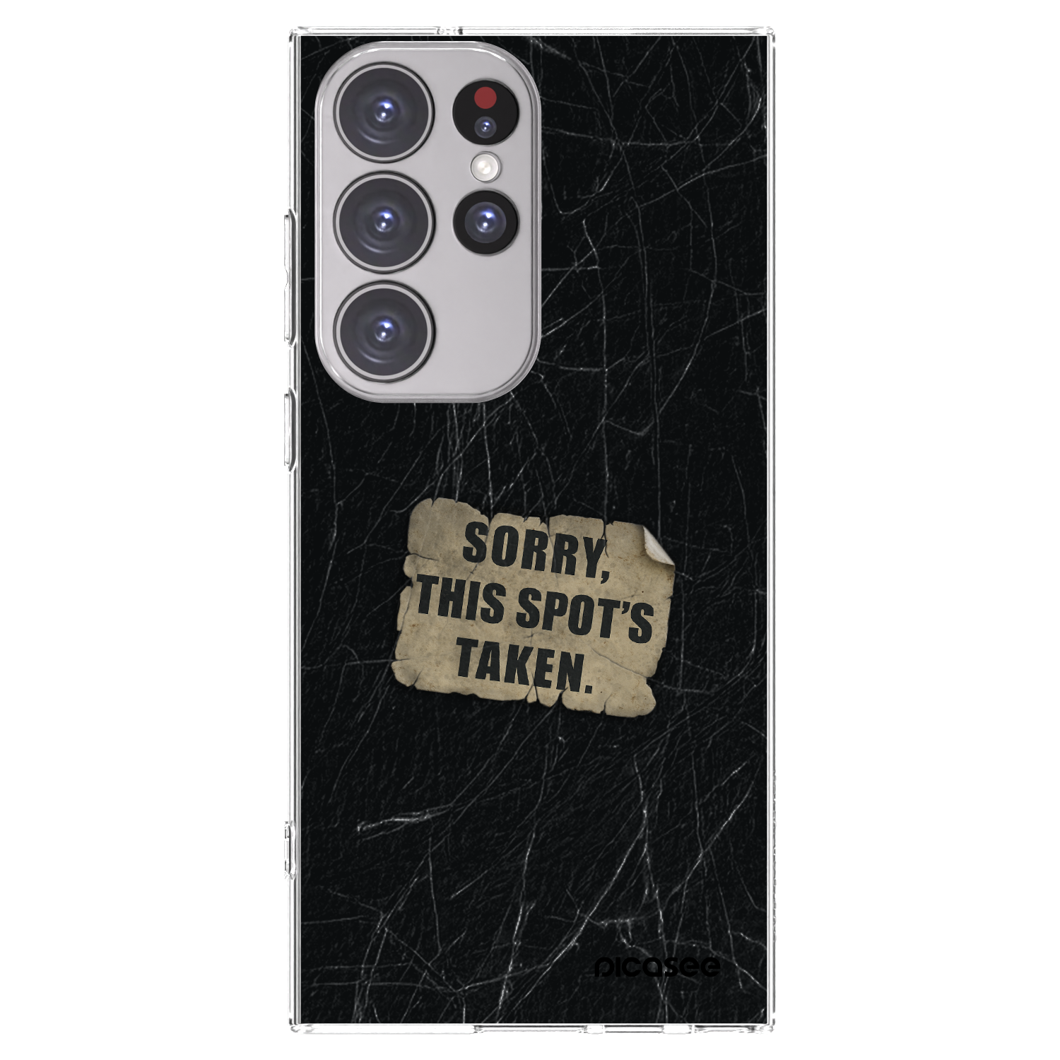 Picasee silikonový průhledný obal pro Samsung Galaxy S23 Ultra 5G - SORRY