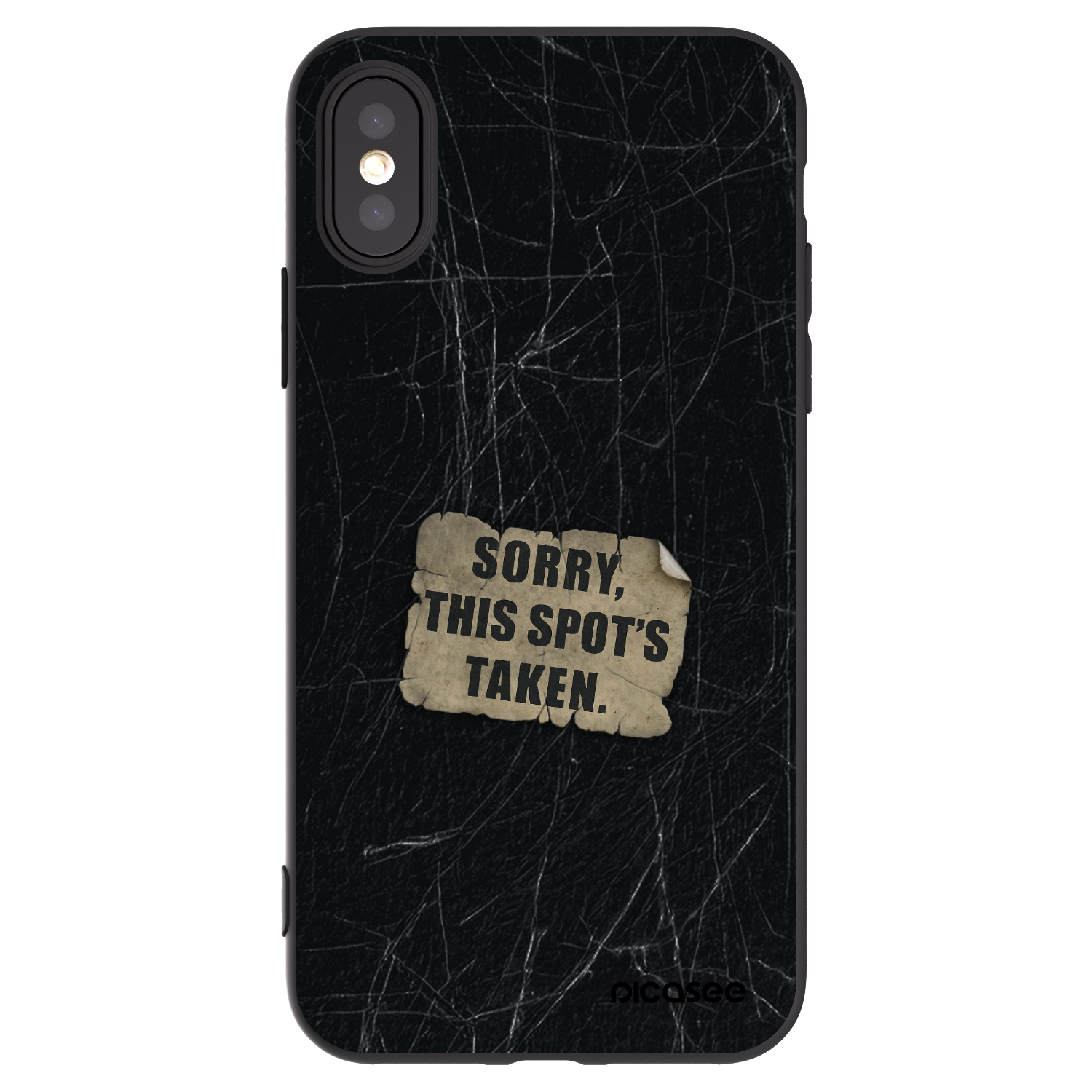 Picasee silikonový černý obal pro Apple iPhone X/XS - SORRY