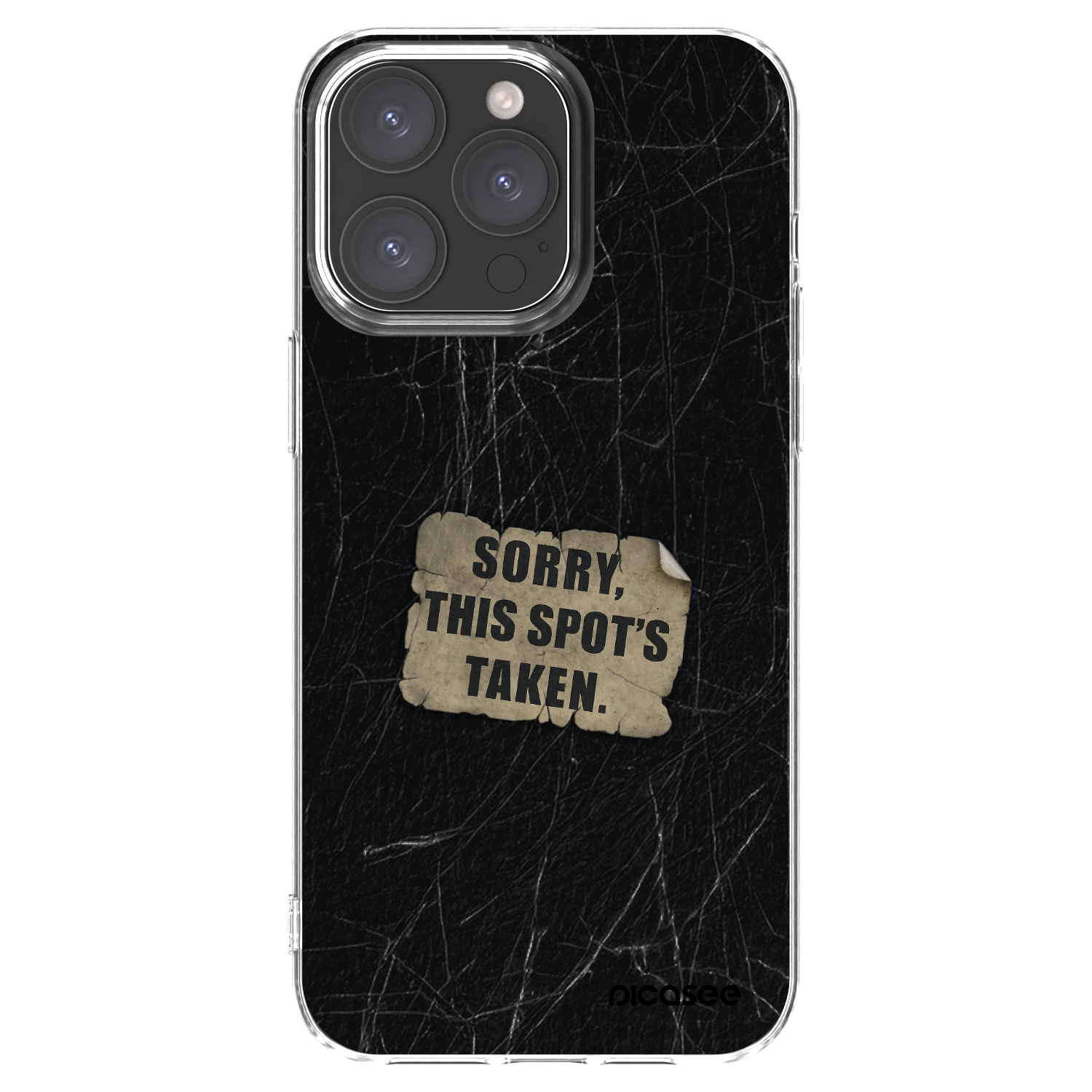 Picasee silikonový průhledný obal pro Apple iPhone 15 Pro Max - SORRY