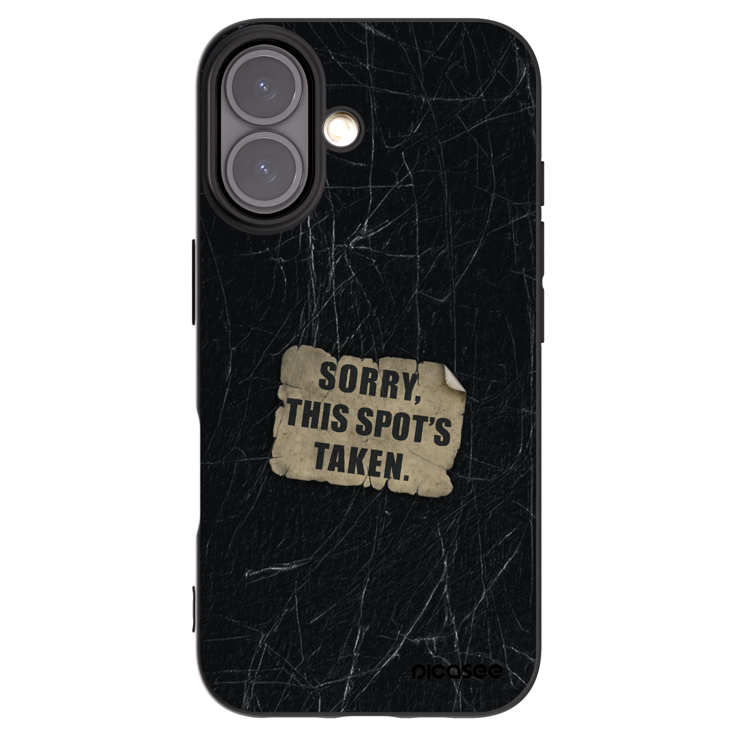 Picasee silikonový černý obal pro Apple iPhone 16 - SORRY