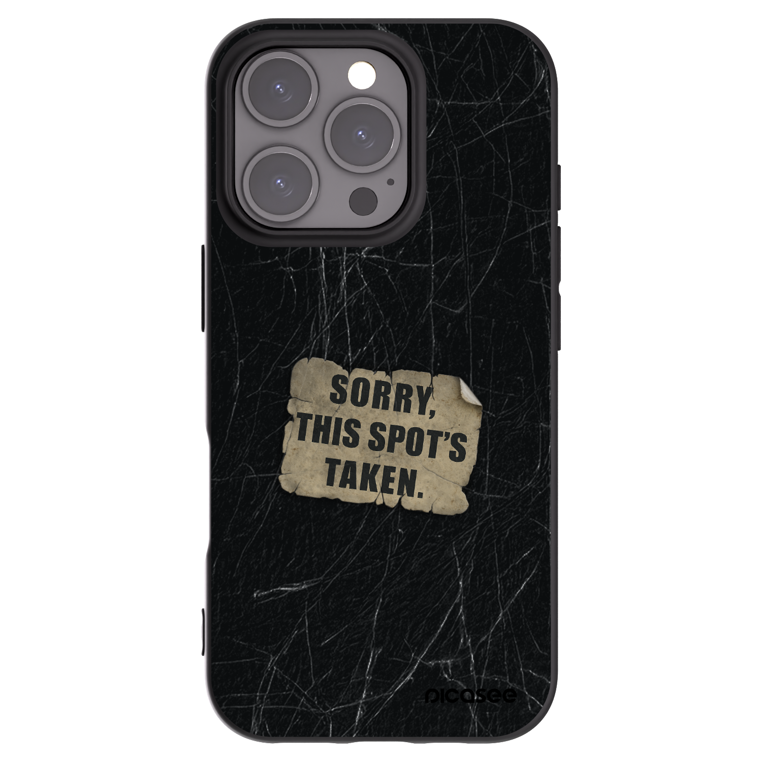 Picasee silikonový černý obal pro Apple iPhone 16 Pro - SORRY