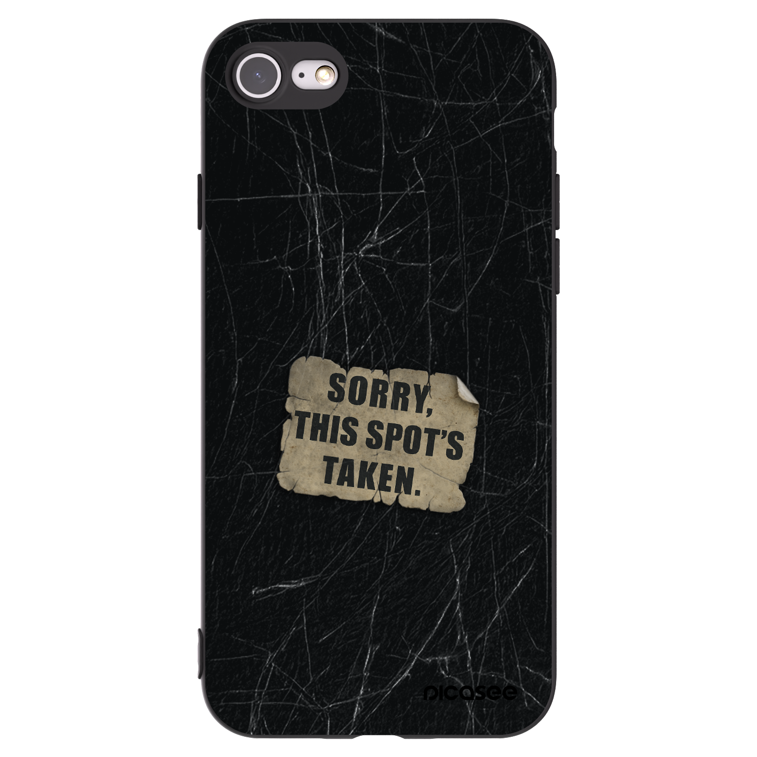 Picasee silikonový černý obal pro Apple iPhone 8 - SORRY