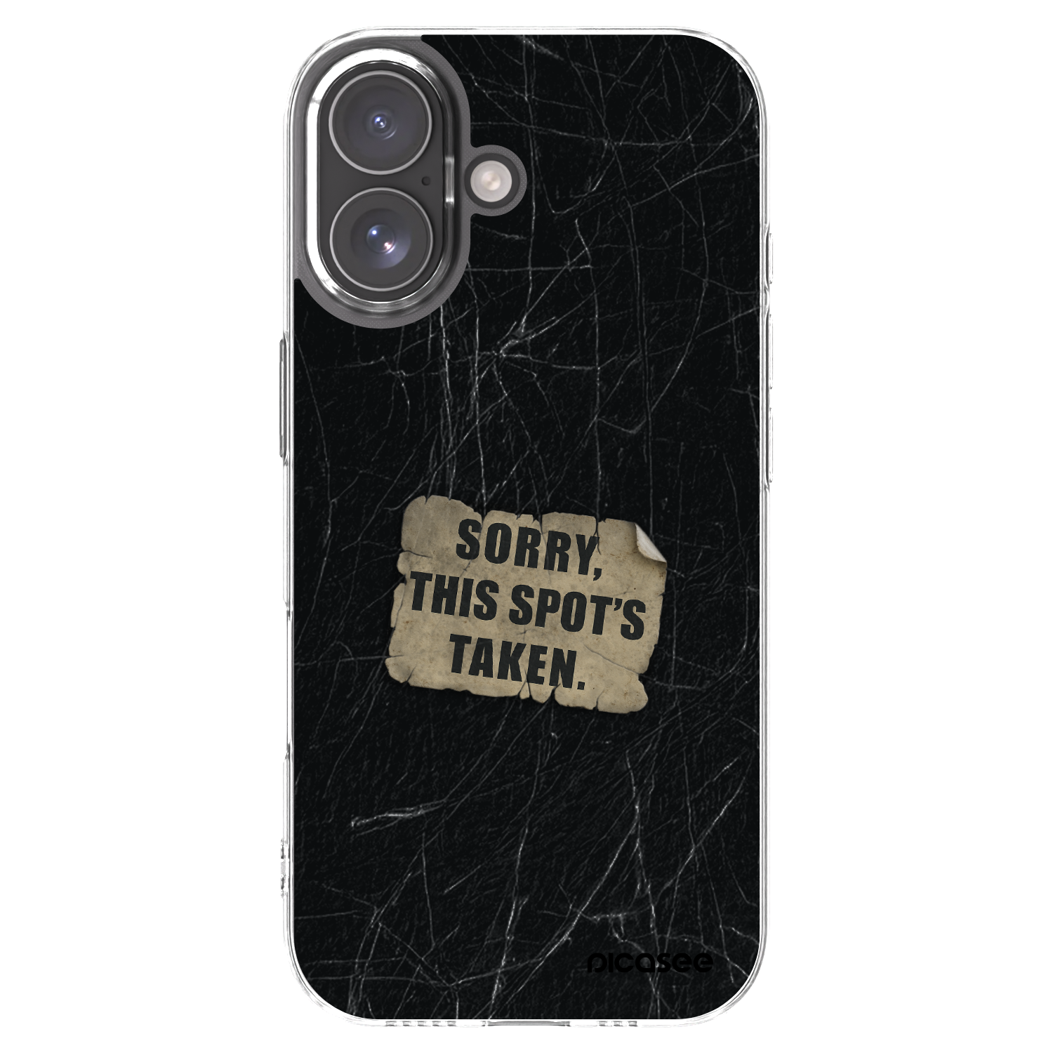 Picasee silikonový průhledný obal pro Apple iPhone 17 - SORRY