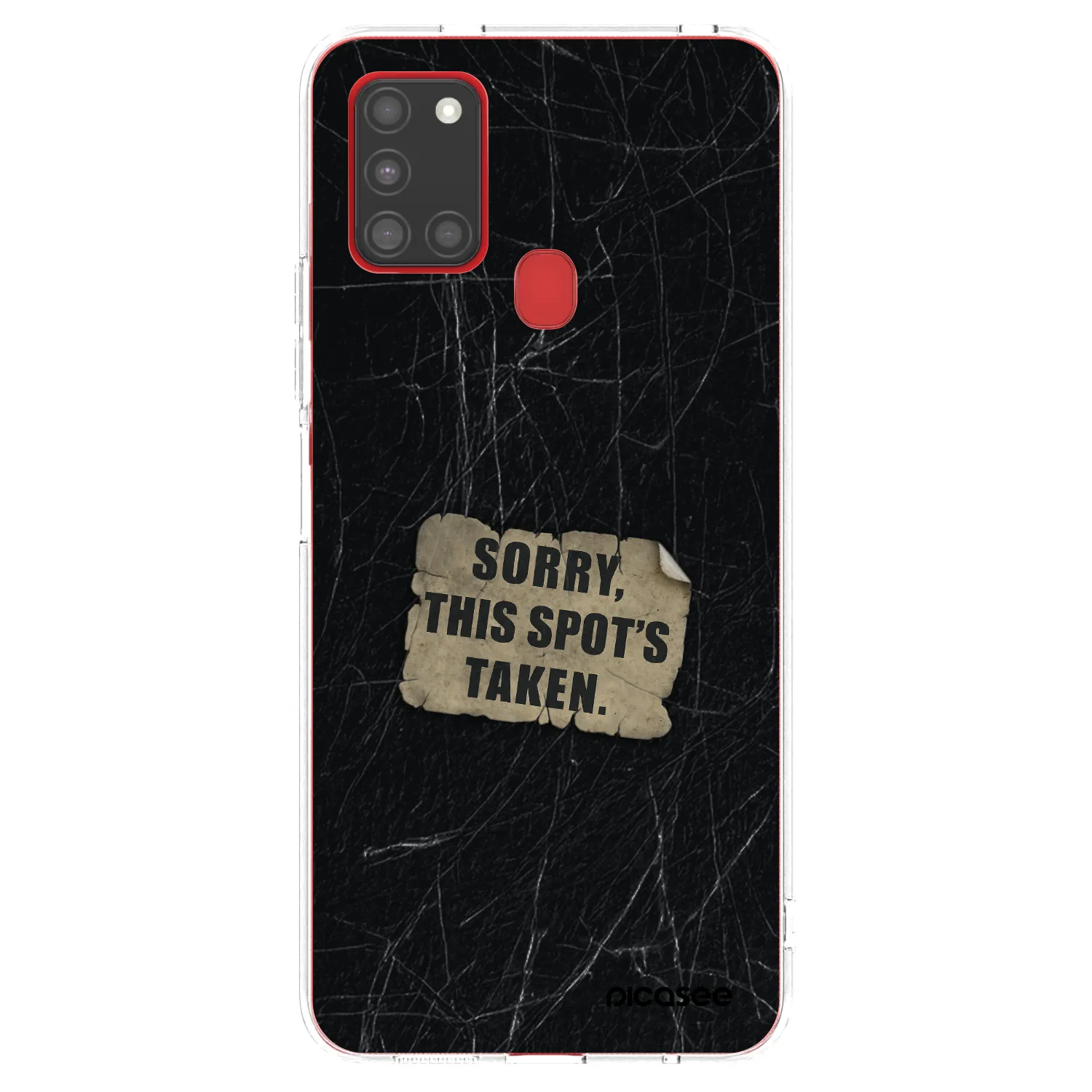 Picasee silikonový průhledný obal pro Samsung Galaxy A21s - SORRY