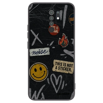 Picasee silikonový černý obal pro Xiaomi Redmi 9 - STICKERS x TAGS
