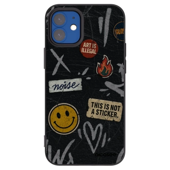 Picasee silikonový černý obal pro Apple iPhone 12 mini - STICKERS x TAGS