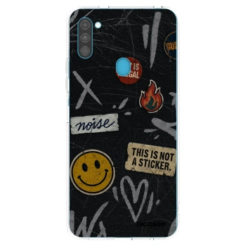 Picasee silikonový průhledný obal pro Samsung Galaxy M11 - STICKERS x TAGS