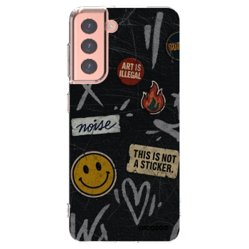 Picasee silikonový průhledný obal pro Samsung Galaxy S21 5G G991B - STICKERS x TAGS