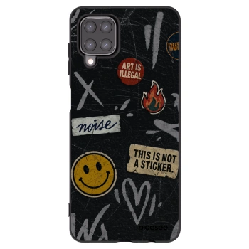 Picasee silikonový černý obal pro Samsung Galaxy A12 A125F - STICKERS x TAGS