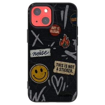 Picasee silikonový černý obal pro Apple iPhone 13 mini - STICKERS x TAGS