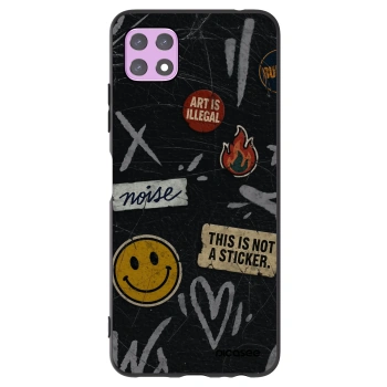 Picasee silikonový černý obal pro Samsung Galaxy A22 A226B 5G - STICKERS x TAGS
