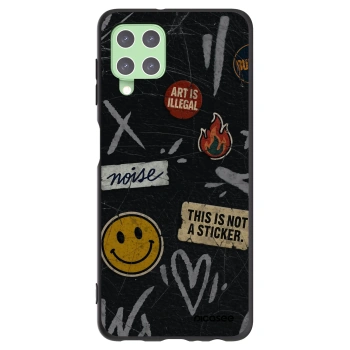 Picasee silikonový černý obal pro Samsung Galaxy A22 A225F 4G - STICKERS x TAGS