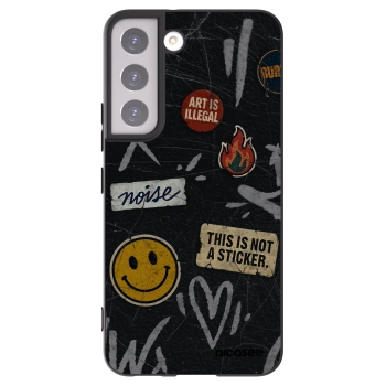 Picasee silikonový černý obal pro Samsung Galaxy S22 5G - STICKERS x TAGS