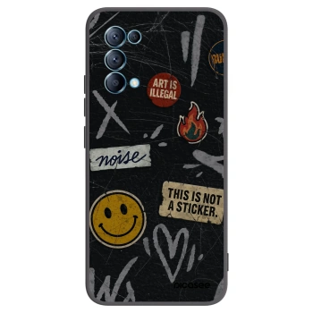 Picasee silikonový černý obal pro OPPO Reno 5 5G - STICKERS x TAGS