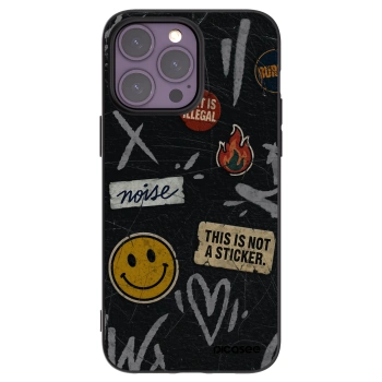 Picasee silikonový černý obal pro Apple iPhone 14 Pro Max - STICKERS x TAGS
