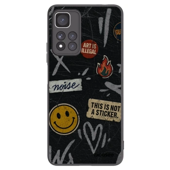 Picasee silikonový černý obal pro Xiaomi Redmi Note 11 Pro+ 5G - STICKERS x TAGS