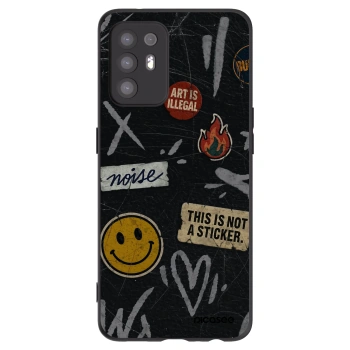 Picasee silikonový černý obal pro OPPO A94 5G - STICKERS x TAGS