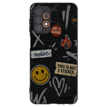Picasee silikonový černý obal pro Samsung Galaxy A23 A236B 5G - STICKERS x TAGS