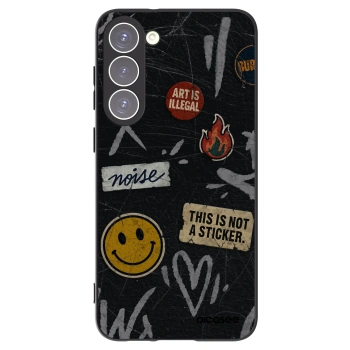 Picasee silikonový černý obal pro Samsung Galaxy S23+ 5G - STICKERS x TAGS