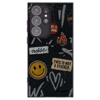 Picasee silikonový černý obal pro Samsung Galaxy S23 Ultra 5G - STICKERS x TAGS