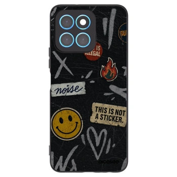 Picasee silikonový černý obal pro Honor X8 5G - STICKERS x TAGS