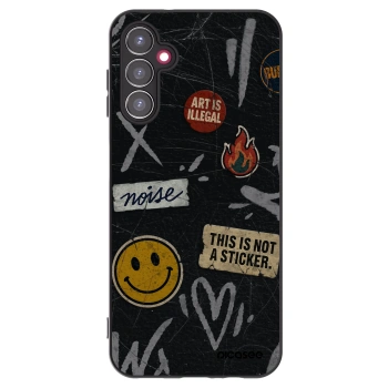 Picasee silikonový černý obal pro Samsung Galaxy A14 4G A145R - STICKERS x TAGS