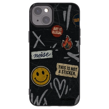 Picasee silikonový černý obal pro Apple iPhone 15 Plus - STICKERS x TAGS