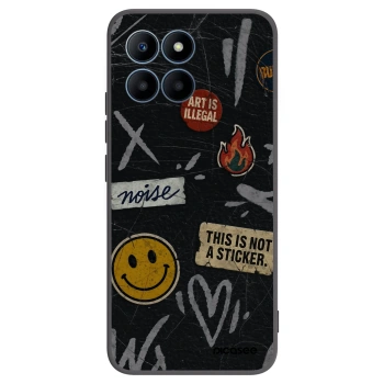 Picasee silikonový černý obal pro Honor 70 Lite - STICKERS x TAGS