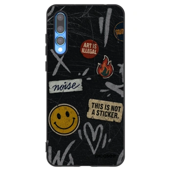 Picasee silikonový černý obal pro Huawei P20 Pro - STICKERS x TAGS