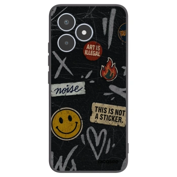 Picasee silikonový černý obal pro Realme C53 - STICKERS x TAGS