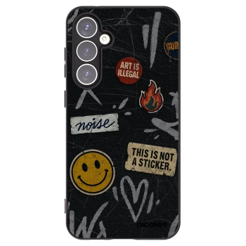 Picasee silikonový černý obal pro Samsung Galaxy S23 FE S711B - STICKERS x TAGS