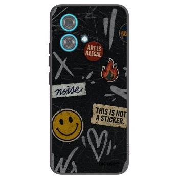 Picasee silikonový černý obal pro Motorola Edge 40 Neo - STICKERS x TAGS
