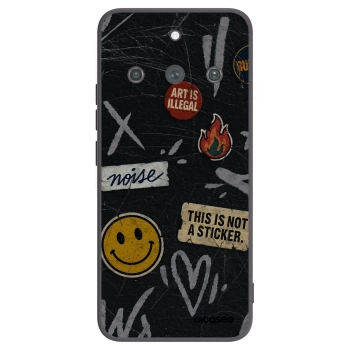 Picasee silikonový černý obal pro Realme 11 Pro+ - STICKERS x TAGS