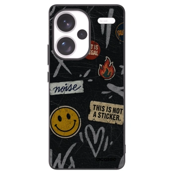 Picasee silikonový černý obal pro Xiaomi Redmi Note 13 Pro+ 5G - STICKERS x TAGS