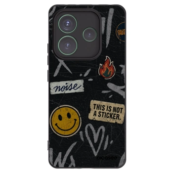 Picasee silikonový černý obal pro Xiaomi Redmi Note 14 5G - STICKERS x TAGS