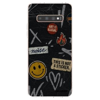 Picasee silikonový průhledný obal pro Samsung Galaxy S10 Plus G975 - STICKERS x TAGS