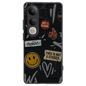 Picasee silikonový černý obal pro Vivo V50 Lite 5G - STICKERS x TAGS