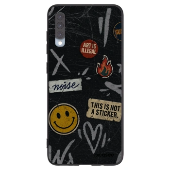 Picasee silikonový černý obal pro Samsung Galaxy A70 A705F - STICKERS x TAGS