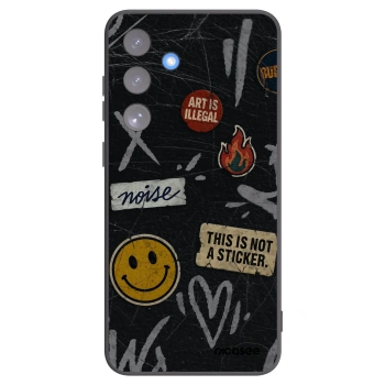 Picasee silikonový černý obal pro Samsung Galaxy S25 FE 5G - STICKERS x TAGS