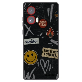 Picasee silikonový černý obal pro Motorola Edge 50 Fusion - STICKERS x TAGS